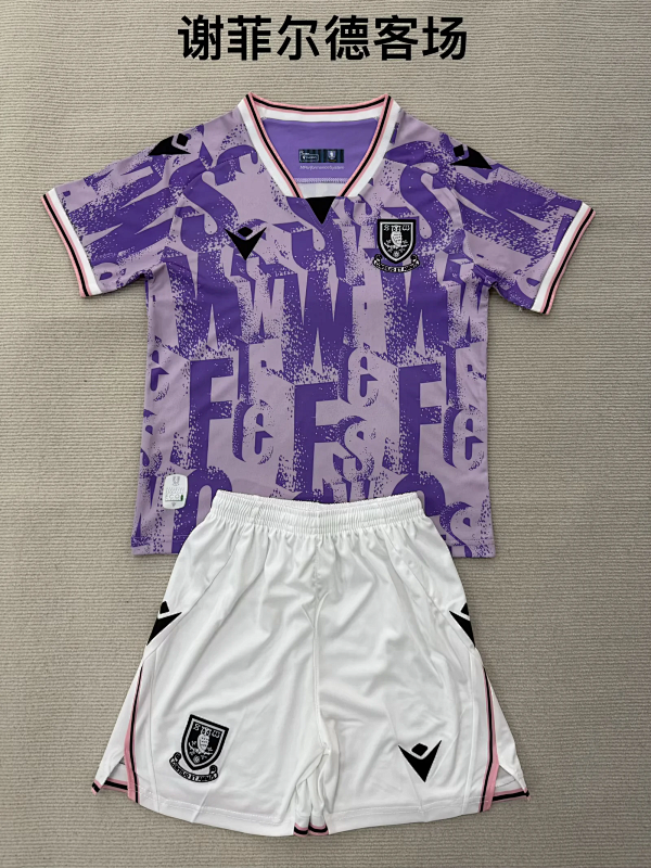 Niño_kids kit 25-26 Sheffield Wednesday away soccer jersey size 16-28